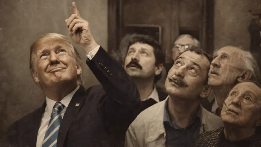 დონალდ ტრამპი და პერსონაჟები „ცისფერი მთების“ სტილში — პოლიტიკური ირონია და გრენლანდიის გეოპოლიტიკური კონტექსტი